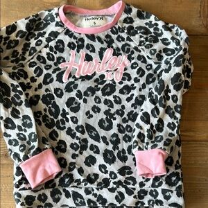 Hurley Kids Leopard Print Sweatshirt - Black and Pink